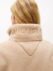 Tommy Hilfiger Brown Sherpa Funnel Neck Jacket - Image 4 of 5