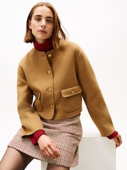 rjava - Tommy Hilfiger obojestranska volnena Blend jakna - Slika 4 iz 5