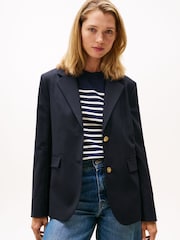 Tommy Hilfiger Blue Regular Fit Timeless Wool Blend Blazer - Image 1 of 5