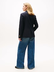 Tommy Hilfiger Blue Regular Fit Timeless Wool Blend Blazer - Image 4 of 5