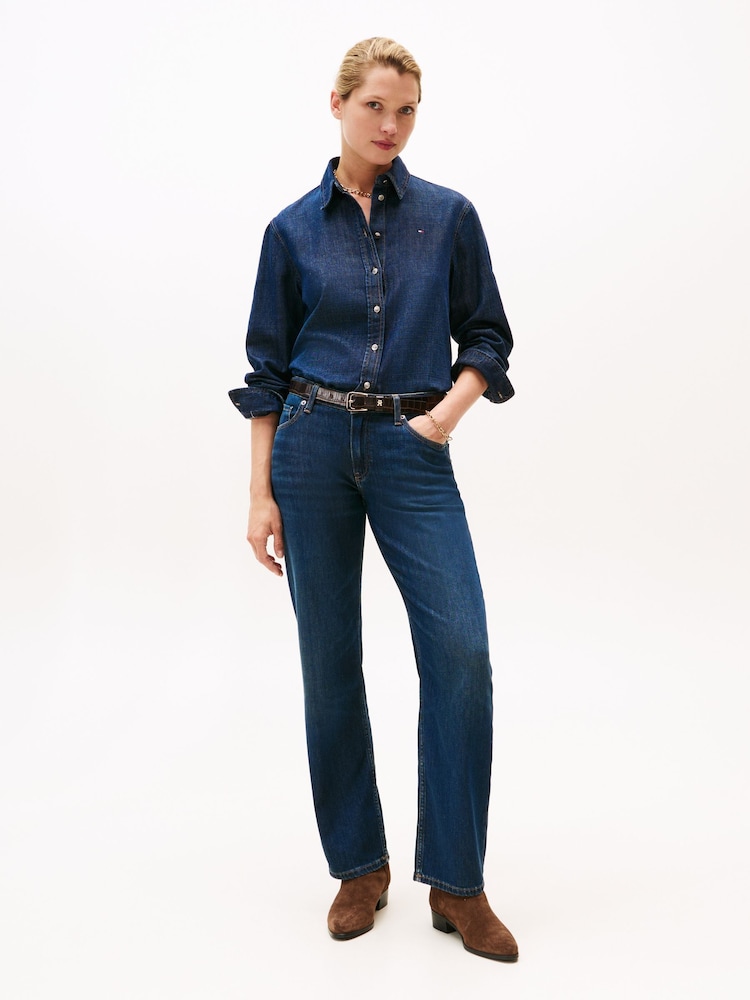 Tommy Hilfiger Blue High Rise Straight Leg Jeans - Image 2 of 5