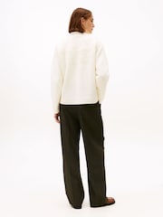 Tommy Hilfiger Cream Fair Isle Mock Neck Relaxed Jumper - Image 2 of 5