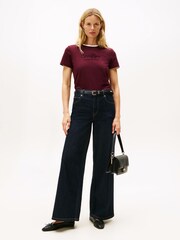 Tommy Hilfiger Red Logo Embroidery Crew Neck T-Shirt - Image 3 of 5