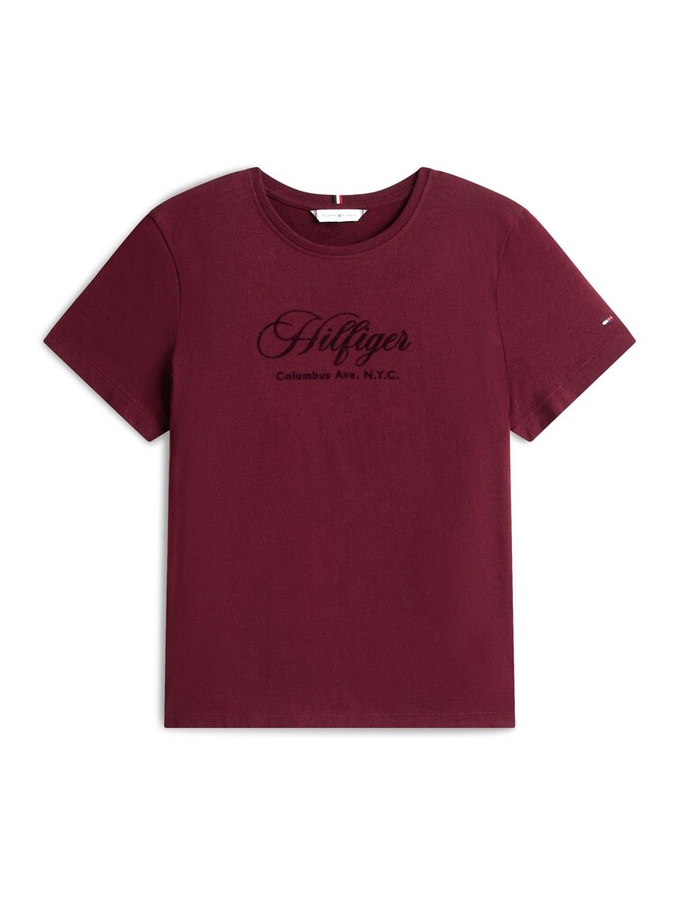 Tommy Hilfiger Red Logo Embroidery Crew Neck T-Shirt - Image 5 of 5