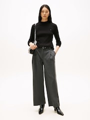 Tommy Hilfiger Black Mock Neck Slim Long Sleeve Top - Image 2 of 5