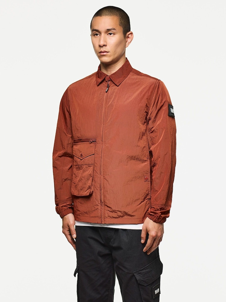 Weekend Offender Red Vinnie Classic Pocket Overshirt - Image 1 of 6 Weekend Offender Red Vinnie Classic Pocket Overshirt - Image 1 of 6
