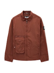 Weekend Offender Red Vinnie Classic Pocket Overshirt - Image 4 of 6