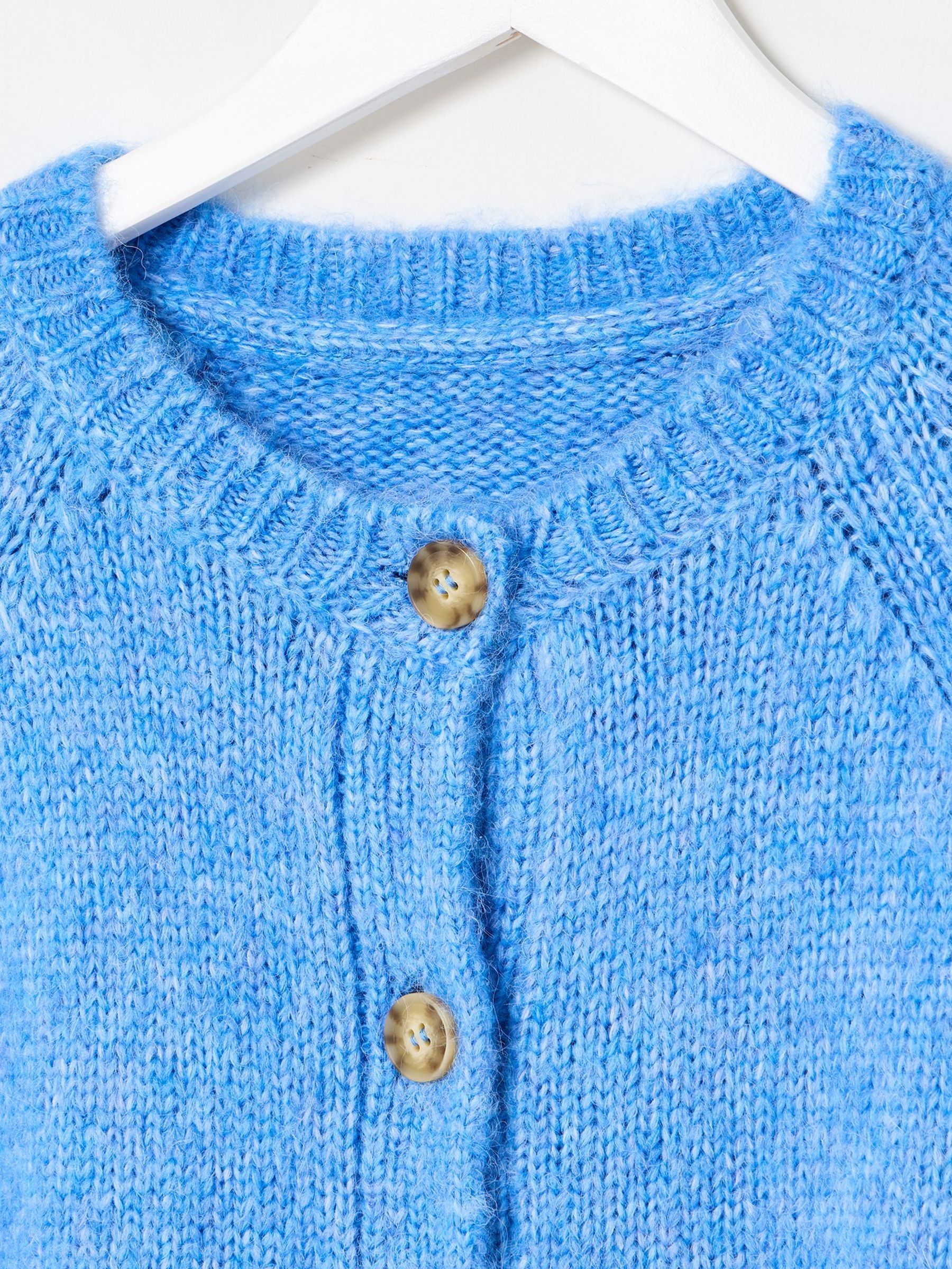 Buy Oliver Bonas Blue Button Up Short Sleeve Knitted Cardigan from the ...