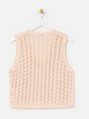 Oliver Bonas Pink V-Neck Knitted Waistcoat - Image 2 of 7