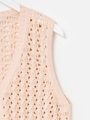 Oliver Bonas Pink V-Neck Knitted Waistcoat - Image 4 of 7