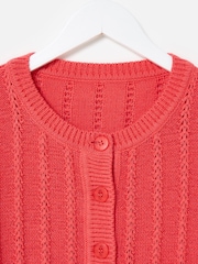 Oliver Bonas Pink Sparkle Crew Neck Knitted Cardigan - Image 5 of 8