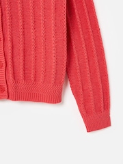 Oliver Bonas Pink Sparkle Crew Neck Knitted Cardigan - Image 7 of 8