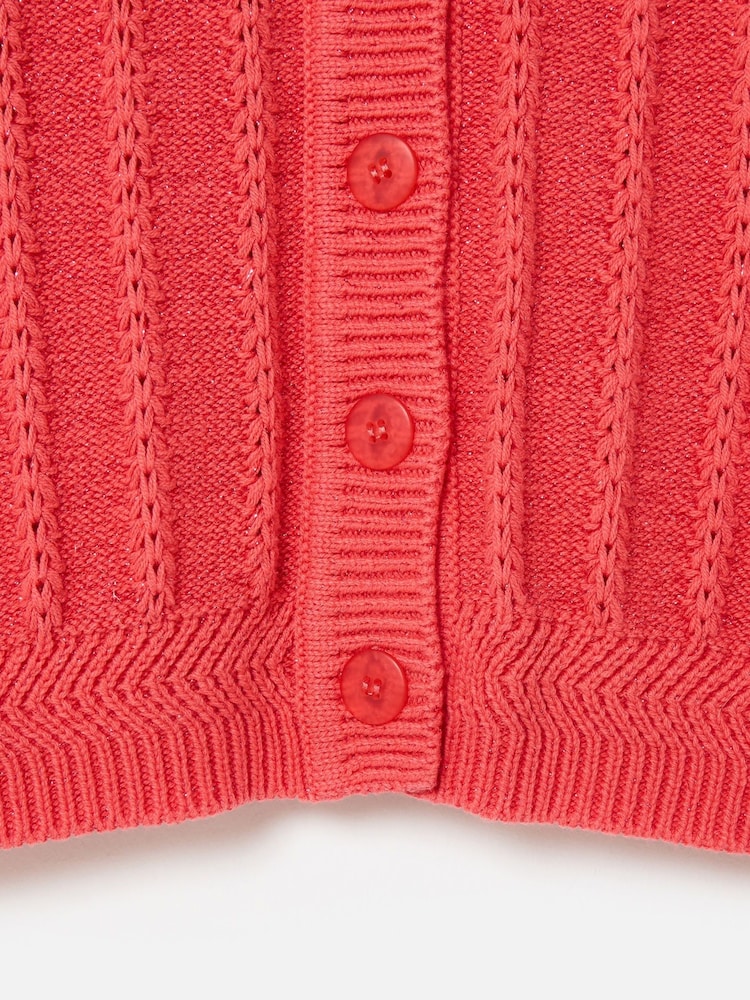 Oliver Bonas Pink Sparkle Crew Neck Knitted Cardigan - Image 8 of 8 Oliver Bonas Pink Sparkle Crew Neck Knitted Cardigan - Image 8 of 8