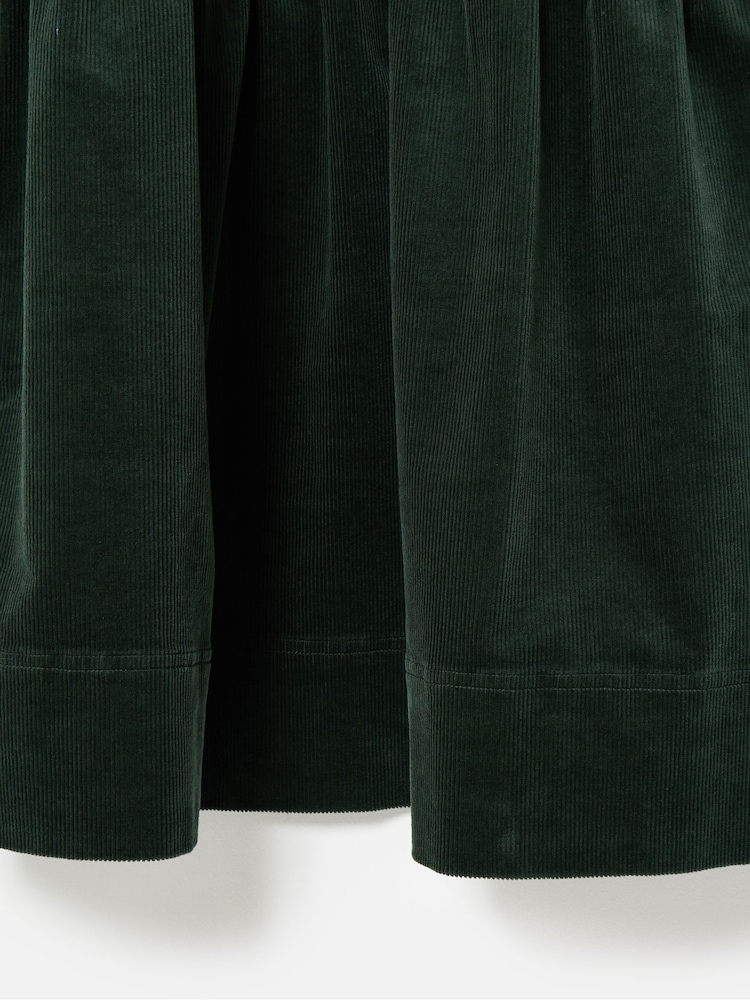 Oliver Bonas Green Corduroy Embroidered Sleeve V-Neck Mini Dress - Image 5 of 5