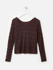 Oliver Bonas Pink Lace Long Sleeve Top - Image 2 of 5