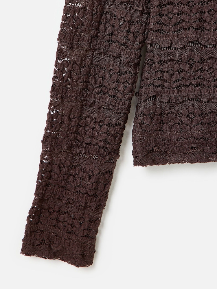 Oliver Bonas Pink Lace Long Sleeve Top - Image 5 of 5 Oliver Bonas Pink Lace Long Sleeve Top - Image 5 of 5