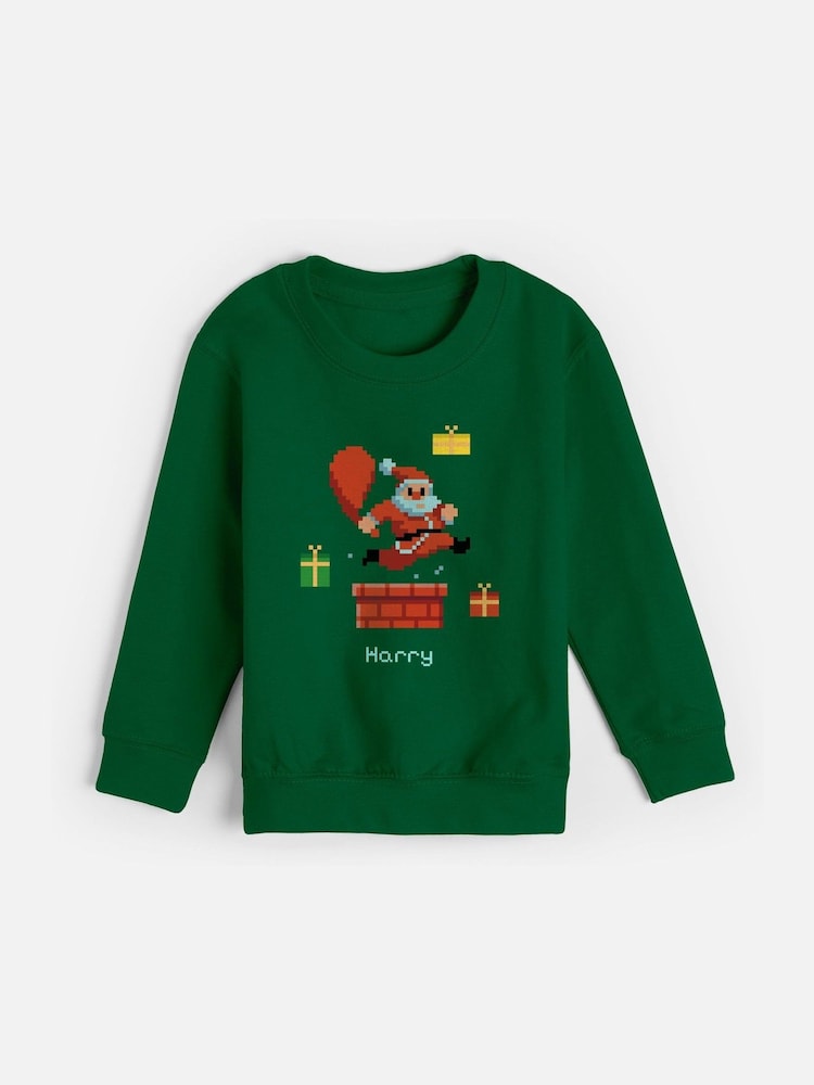Personalised Kids Christmas Jumper by Stitchstyle - Image 1 of 4 Personalised Kids Christmas Jumper by Stitchstyle - Image 1 of 4