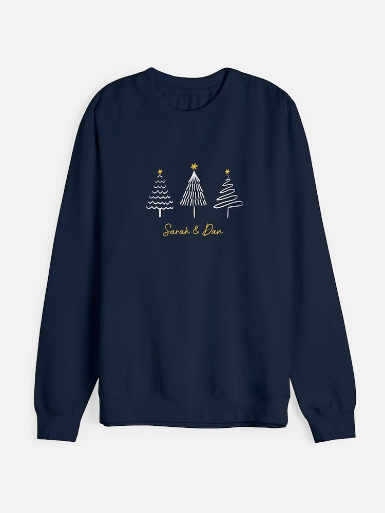 Personalised Unisex Christmas Tree Sweatshirt by Stitch Style - Image 1 of 4 Personalised Unisex Christmas Tree Sweatshirt by Stitch Style - Image 1 of 4