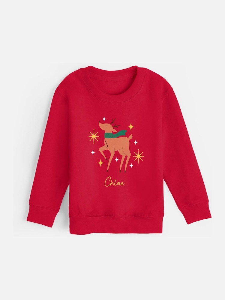 Personalised Kids Christmas Jumper by Stitchstyle - Image 1 of 4 Personalised Kids Christmas Jumper by Stitchstyle - Image 1 of 4