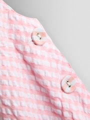 JoJo Maman Bébé Pink Bunny Embroidered Gingham Dungaree - Image 5 of 5