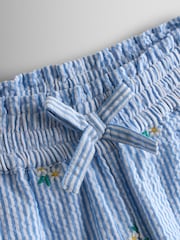 JoJo Maman Bébé Embroidered Seersucker Trousers - Imaginea 4 din 5