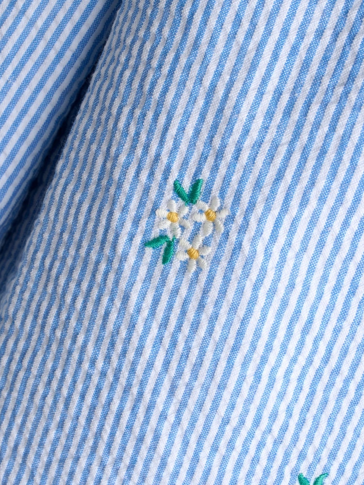 JoJo Maman Bébé Embroidered Seersucker Trousers - Imaginea 5 din 5