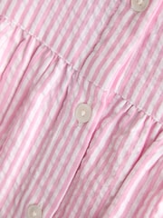 JoJo Maman Bébé Pink Collared Sleeveless Button Through Dress - Image 4 of 4