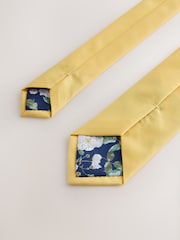 Yellow/Blue Tie and Pocket Square Set - Image 3 of 4