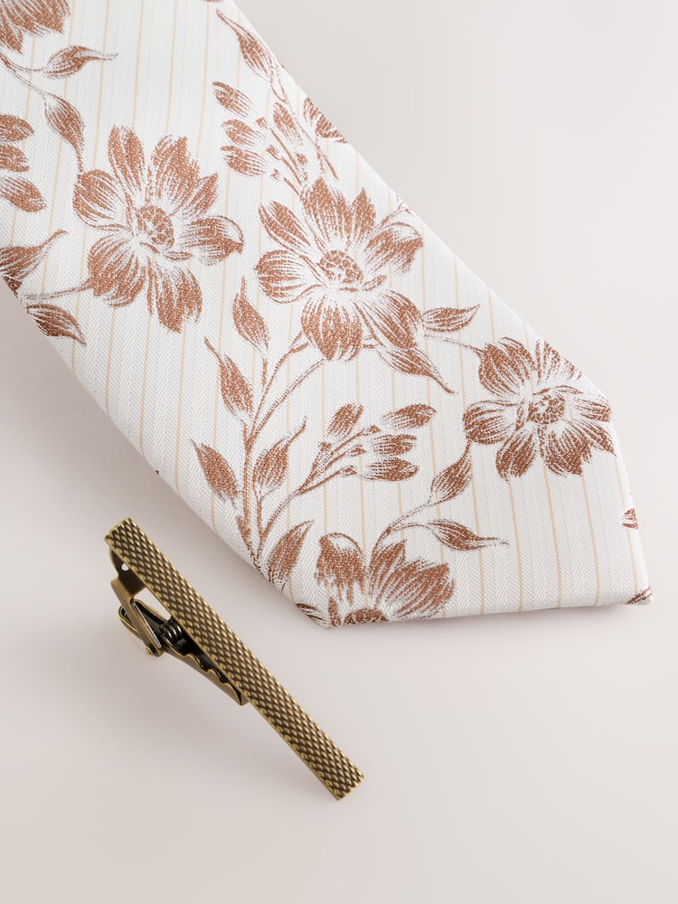 Neutral Tie and Pocket Square Set - Image 2 of 4