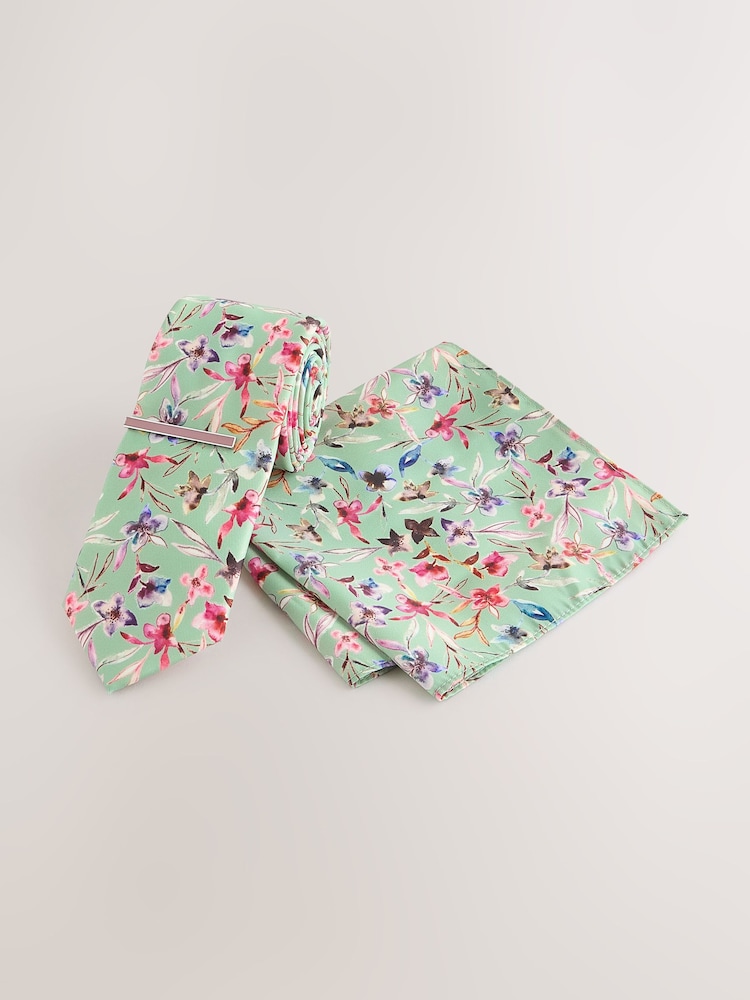 Sage Tie and Pocket Square Set - Image 1 of 4