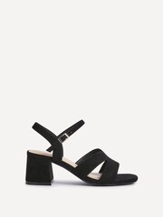 Linzi Black Empire Wide Fit Link Detail Heeled Sandals - Image 2 of 5