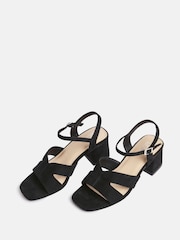 Linzi Black Empire Wide Fit Link Detail Heeled Sandals - Image 3 of 5