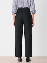 Whistles Black Side Pleat Tapered Trousers - Image 2 of 4