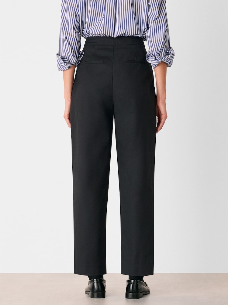 Whistles Black Side Pleat Tapered Trousers - Image 2 of 4