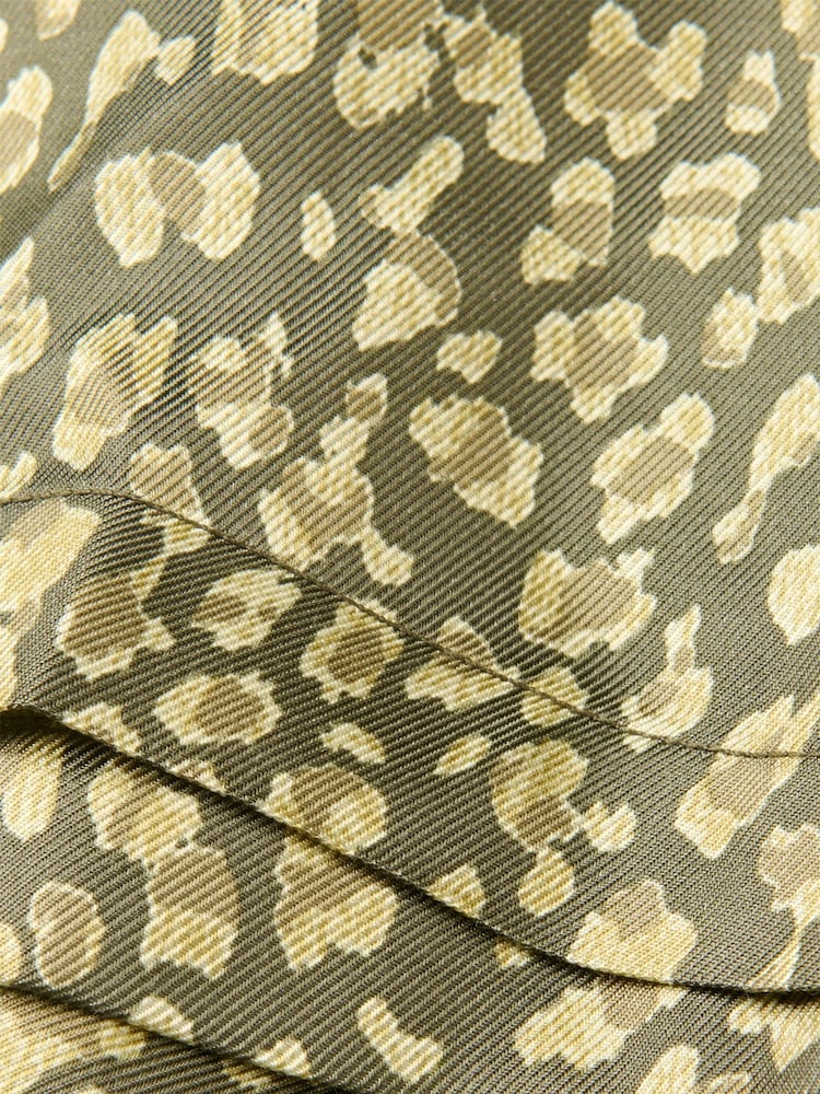 Whistles Green Petite Leopard Viscose Midi Dress - Image 5 of 5