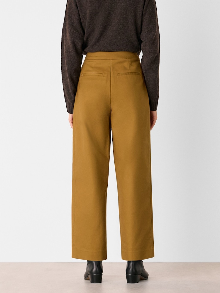 Whistles Brown Side Pleat Tapered Trousers - Image 2 of 4