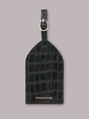 Whistles Black Shiny Croc Effect Luggage Tag Purse - Image 1 of 4