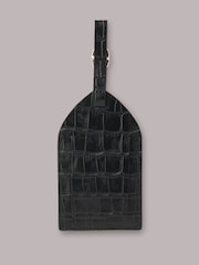 Whistles Black Shiny Croc Effect Luggage Tag Purse - Image 2 of 4