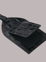 Whistles Black Shiny Croc Effect Luggage Tag Purse - Image 3 of 4