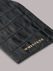 Whistles Black Shiny Croc Effect Luggage Tag Purse - Image 4 of 4