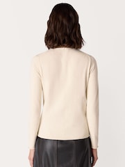 Whistles Cream Mila V-Neck Knit Jumper - Image 2 of 5