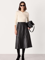 Whistles Cream Mila V-Neck Knit Jumper - Image 3 of 5