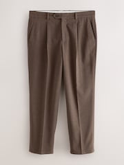 Brown Relaxed Fit Seersucker Texture Suit Trousers - Image 6 of 10