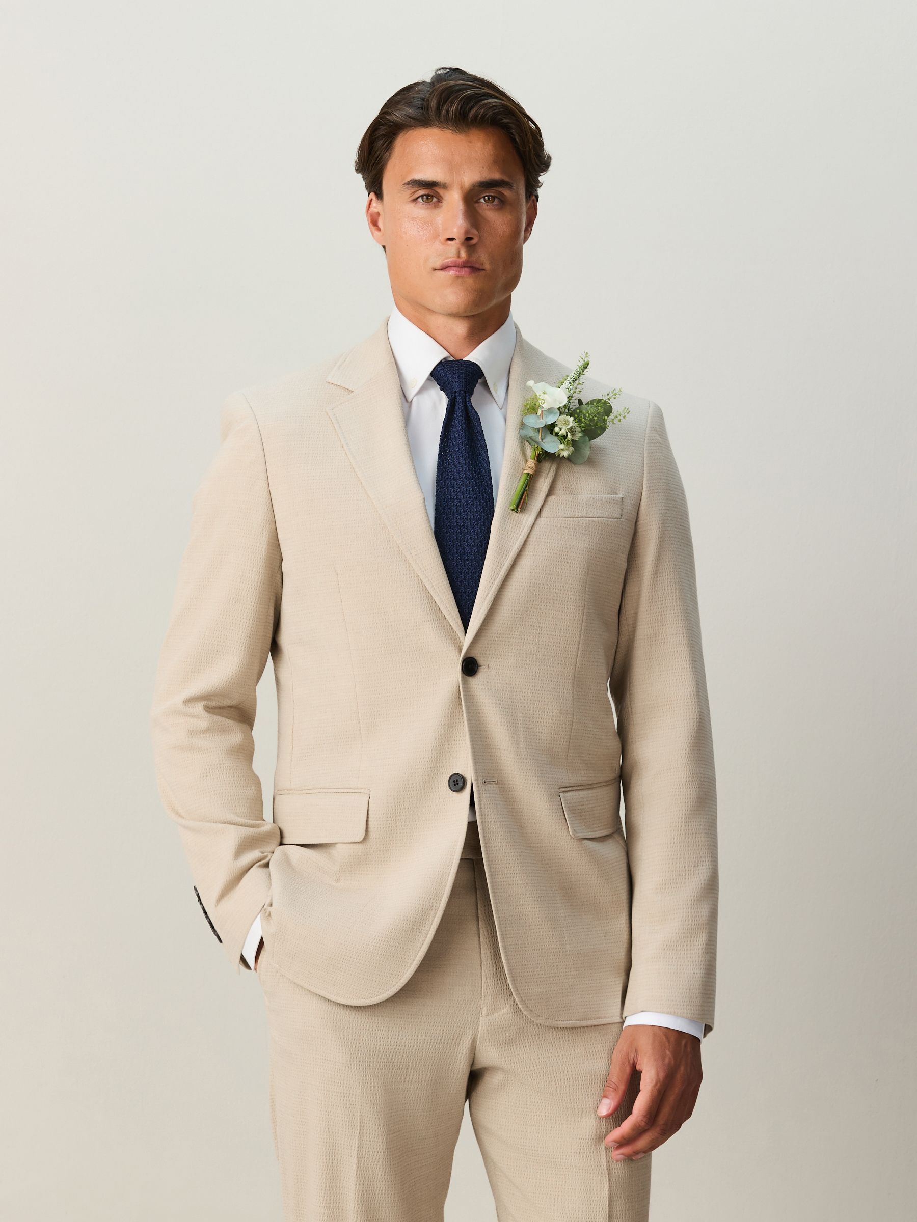 Buy Stone Relaxed Fit Seersucker Texture Suit Jacket from Next USA