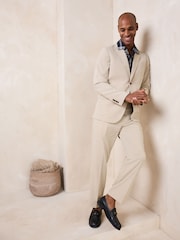 صخري - Relaxed Fit Seersucker Texture Suit Jacket - Image 2 of 11