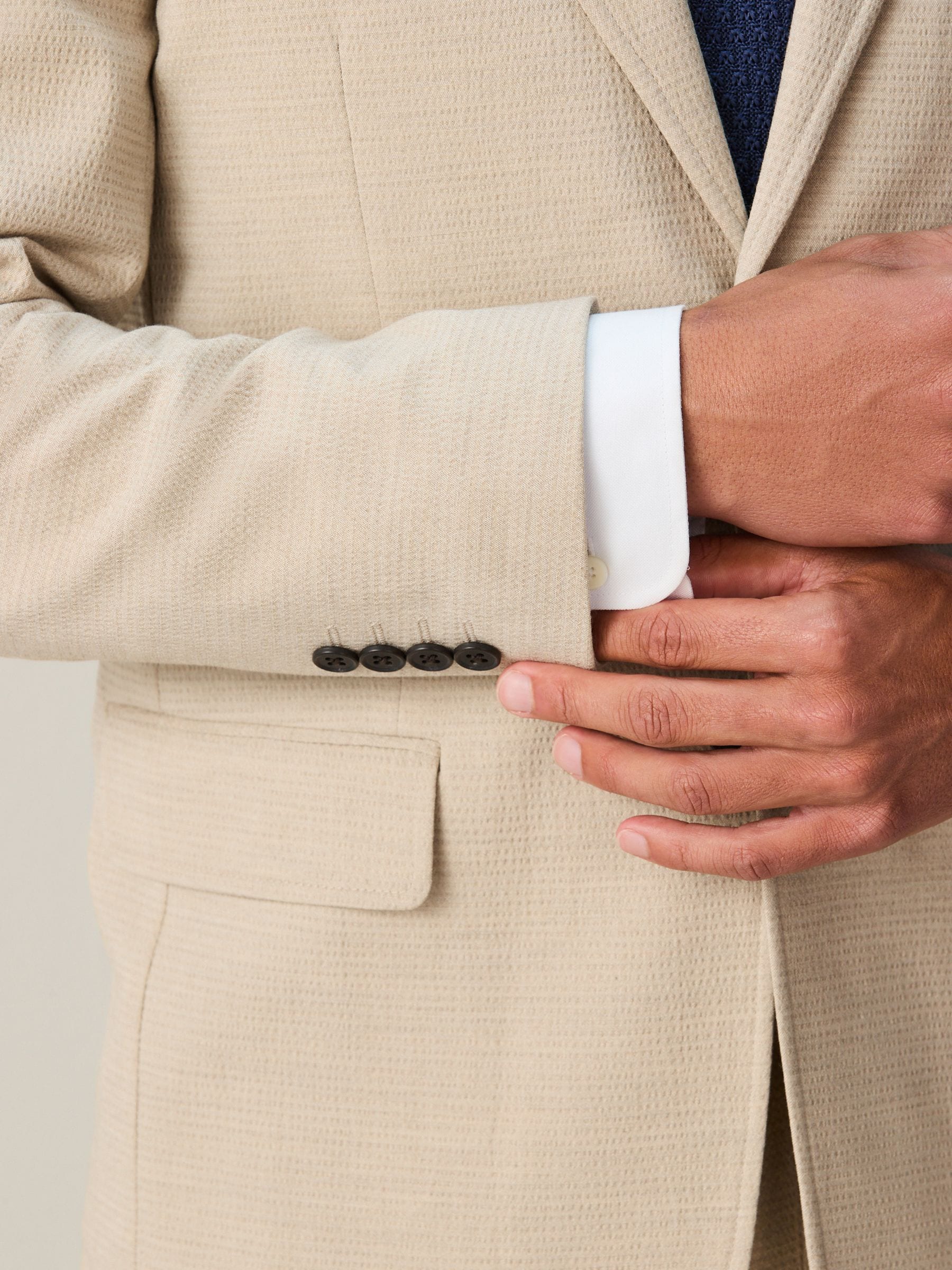 Buy Stone Relaxed Fit Seersucker Texture Suit Jacket from Next USA