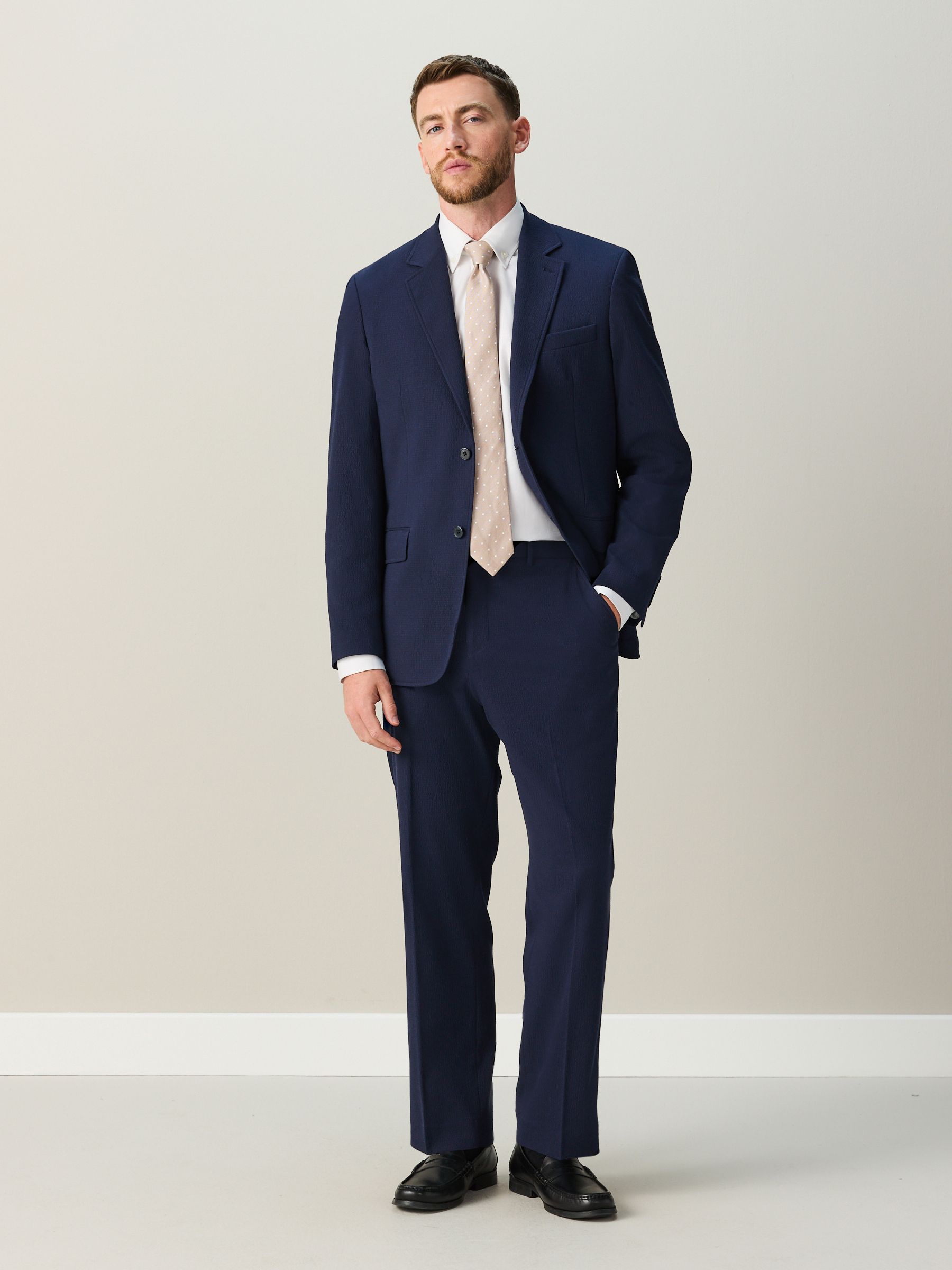 Buy Navy Relaxed Fit Seersucker Texture Suit Jacket from Next USA
