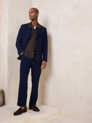 أزرق داكن - Relaxed Fit Seersucker Texture Suit Jacket - Image 2 of 4