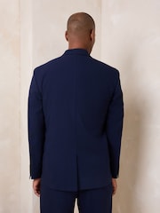 أزرق داكن - Relaxed Fit Seersucker Texture Suit Jacket - Image 3 of 4