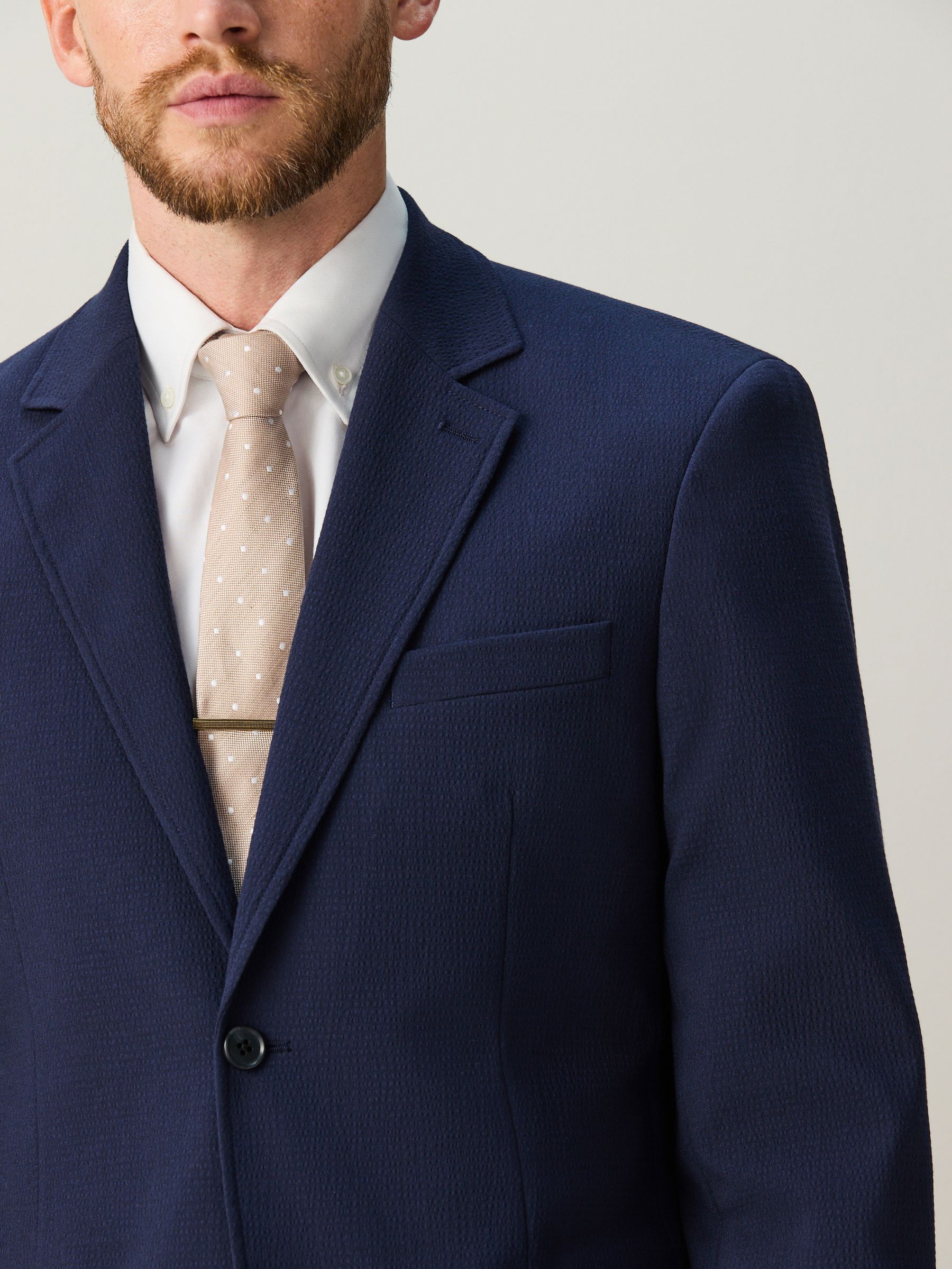 Buy Navy Relaxed Fit Seersucker Texture Suit Jacket from Next USA
